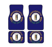 Lot de 4 tapis de sol de voiture imprimés drapeau de l'État du Kentucky, universels, imperméables, antidérapants