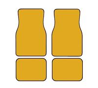Lot de 4 tapis de sol de voiture jaune moutarde - Élégants et confortables - Imperméables et antidérapants - Convient à la plupart des voitures, camions, SUV, camionnettes