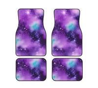 Lot de 4 tapis de sol de voiture Magic Galaxy Sky Purple Print - Protection sécurisée contre les intempéries - Ajustement large