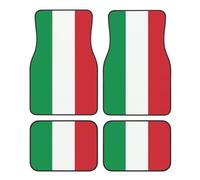 Lot de 4 tapis de sol de voiture universels antidérapants et lavables pour camion, van, velours cristal imprimé drapeau de l'Italie
