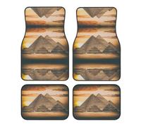 Lot de 4 tapis de sol de voiture universels vintage avec impression pyramide égyptienne - Pour l'avant et l'arrière - Durable pour SUV, berline, camionnette, camion