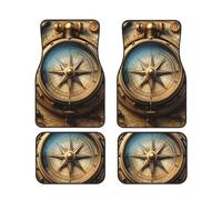 Lot de 4 tapis de sol décoratifs vintage en néoprène imperméable pour voitures, camions, camionnettes et SUV, intérieur élégant et antidérapant