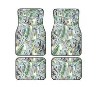 Lot de 4 Tapis de Sol pour Voiture, Motif Billets de Cent Dollars, imperméables et résistants, en Caoutchouc, pour Voitures, camions et SUV.