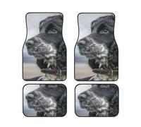 Lot de 4 Tapis de Sol pour Voiture, Tapis Avant et arrière, Tapis décoratifs, antidérapants, Accessoires pour Voiture,Cocker Spaniel Anglais à Grandes Oreilles bouclées, Noir