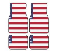Lot de 4 tapis de sol universels antidérapants et lavables pour camion, van, velours cristal, imprimé drapeau américain