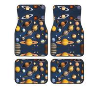 Lot de 4 tapis de sol universels pour voiture, motif planètes, système solaire, élégant, pour SUV, berline, camion