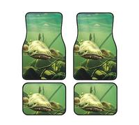 Lot de 4 tapis de sol universels pour voiture, poisson-chat sous-marin, peut être utilisé dans les voitures, camions, VUS et camionnettes