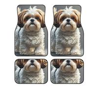 Lot de 4 tapis de sol universels pour voiture Shih Tzu en caoutchouc antidérapant pour la plupart des véhicules