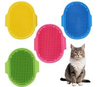 Lot de 4 tapis de toilettage en silicone pour chat, toiletteur pour chat, 2 en 1 pour chats d'intérieur, brosse de toilettage automatique pour chaton, canapé, chaise, griffoir (4 couleurs)