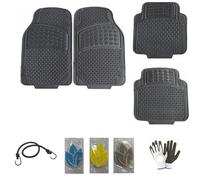 Lot de 4 tapis de voiture en caoutchouc PVC inodore fond antidérapant pointu adhérant - stable au plan+battant indéformable 2 ant.+2 places. Compatible avec R EnauLT Clio dCi 8 V 110 CV S&S 5p. Energy