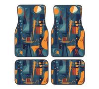 Lot de 4 tapis de voiture universels antidérapants pour violoncelle - Musique colorée - Pour SUV, camionnette, camion, berline