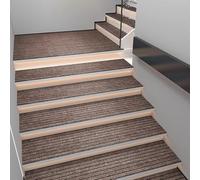 Lot de 4 tapis d'escalier antidérapants d'extérieur en polyester avec envers en caoutchouc pour marches en bois, 30,2 x 100,1 cm, durables et antidérapants, parfaits pour la sécurité et le style