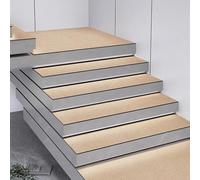 Lot de 4 tapis d'escalier lavables avec envers en caoutchouc antidérapant, couleur unie, parfaits pour les enfants, les personnes âgées et les animaux domestiques (70 x 22 cm, kaki) Protection idéale