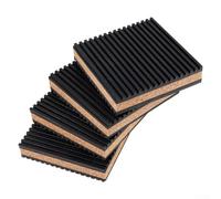 Lot de 4 tapis en liège composite en caoutchouc 100 x 100 x 22,3 mm pour réduction des vibrations et du bruit, absorption des chocs lourds, coussinets antidérapants pour