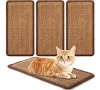 Lot de 4 tapis griffoirs en sisal pour chat avec bande adhésive pour protéger mur, canapé, fenêtre, perchoir, mur, étagères pour chat, 40 x 20 cm (marron)