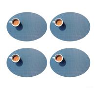 Lot de 4 tapis isolants pour table de salle à manger - 45,7 x 30,5 cm - Résistants à la chaleur et aux rayures - Pour cuisine et restaurant - Bleu