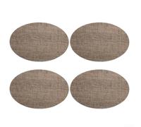 Lot de 4 tapis isolants pour table de salle à manger - 45,7 x 30,5 cm - Résistants à la chaleur et aux rayures - Pour cuisine et restaurant - Marron