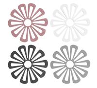 Lot De 4 Tapis Isolants Thermiques, Tapis De Table À Manger Épais En Forme De Fleur, Tapis Isolants Thermiques Unis Simples, Sous-Verres Antidérapants