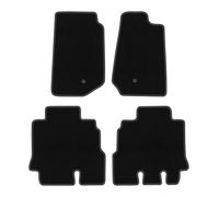 Lot de 4 Tapis Moquette sur Mesure pour Jeep Wrangler III JK 2006-2017 | pour tout-terrain ; moquette fine (polypropylène), env. 4 mm ; antidérapant, boutons-pression 16 mm