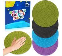 Lot de 4 tapis sensoriels sensoriels pour tout-petits - Tapis de sol texturé en silicone pour enfant autiste - Calme silencieusement - Mini carreaux de sol texturés - Jouet de développement sensoriel