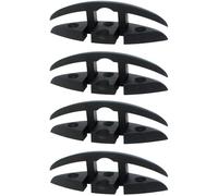 Lot de 4 taquets pliants pour bateau, taquets d'accostage en nylon noir de 5 pouces, taquet rabattable avec vis longues et courtes, installation simple, 2 trous, pour pont, rangement discret