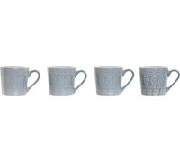 Lot de 4 tasses à anse Home ESPRIT bleu faïence 340 ml 13 x 9,5 x 9,2 cm Mandala