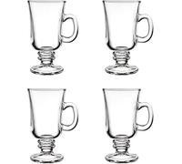 Lot de 4 tasses à café irlandais - 230 ml - Gobelets à pied tropical pour latte, cappuccino, chocolat chaud, thé au lait - Passe au lave-vaisselle