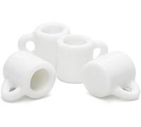 Lot de 4 tasses à café miniatures blanches 1/12, accessoires de décoration pour maison de poupée, accessoires de maison de poupée