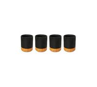 Lot de 4 Tasses à Café ""Modern Wood"" 12cl Noir