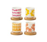 Lot de 4 Tasses à Café & Sous-Tasses "Fiesta Sud" 10cl Multicolore