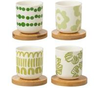 Lot de 4 Tasses à Café & Sous-Tasses "Fiesta Sud" 10cl Vert Vert G