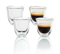 Lot de 4 tasses à espresso café en verre borosilicate transparent isolé double paroi pour la maison, la cuisine, le bureau -150ml