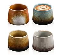 Lot de 4 tasses à expresso 200 ml : tasses à expresso ensemble de tasses à expresso en céramique à paroi épaisse idéal pour expresso moka macchiato thé, cadeau parfait pour les femmes et les hommes