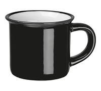 Lot de 4 tasses à expresso au look rétro vintage en céramique avec 60 ml d'aspect nostalgique (noir (4))