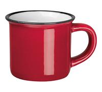 Lot de 4 tasses à expresso au look rétro vintage en céramique avec 60 ml d'aspect nostalgique (rouge (4))