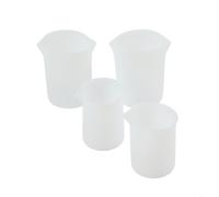 Lot de 4 tasses à fondre en silicone avec bec verseur | Bols résistants à la chaleur pour chocolat, beurre, fromage, caramel | Échelle de mesure claire | Pour verser facilement la pâtisserie et les