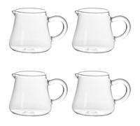 Lot de 4 tasses à lait en verre soufflé à la main de 70 ml, résistantes à la chaleur, sans plomb, for le thé, le latte art et la mousse de lait