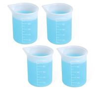 Lot de 4 tasses à mesurer de détergent à lessive en silicone réutilisables pour liquide, flexible, lavable pour hôtel, maison, dortoir