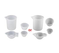 Lot de 4 tasses à mesurer en résine de silicone - Outils d'art - Gobelets en résine époxy - Fournitures de moulage et de mélange - Moules en silicone de Noël