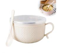 Lot de 4 tasses à repas de 750 ml avec couvercle, bols à soupe de Noël avec poignées et cuillère, bols en acier inoxydable double couche résistants à la chaleur, grandes tasses à soupe pour soupes