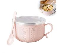 Lot de 4 tasses à repas de 750 ml avec couvercle, bols à soupe de Noël avec poignées et cuillère, bols en acier inoxydable double couche résistants à la chaleur, grandes tasses à soupe pour soupes