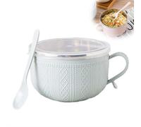 Lot de 4 tasses à repas de 750 ml avec couvercle, bols à soupe de Noël avec poignées et cuillère, bols en acier inoxydable double couche résistants à la chaleur, grandes tasses à soupe pour soupes