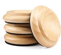 Lot de 4 Tasses à roulettes Droites en Bois Massif pour Piano,Tasses à roulettes pour Meubles,canapés,à roulettes,avec Patins en Feutre antidérapants et Anti-Bruit,pour Protections de Sol en Bois Dur