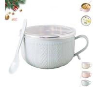 Lot de 4 tasses à soupe avec couvercle, 750 ml, grandes tasses à soupe avec assiettes, tasses à soupe de Noël avec poignées et couvercles, pour café, ragoûts, idéal pour Noël, les vacances d'hiver