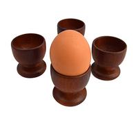 Lot de 4 tasses a œufs en bois marron