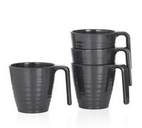 Lot de 4 tasses de camping en mélamine pour 4 personnes I Tasses Stone (convient pour rouge, bleu, gris, curry, vert)