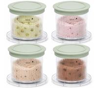 Lot de 4 tasses de rechange compatibles avec la machine à glace Cuisinart à congélation rapide ICE-FD1-PCTG de qualité alimentaire pour crème glacée maison et sorbet vert