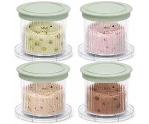 Lot de 4 tasses de rechange compatibles avec la machine à glace Cuisinart à congélation rapide ICE-FD1-PCTG de qualité alimentaire pour crème glacée maison et sorbet vert