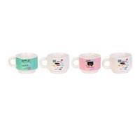 Lot de 4 Tasses Empilables "Expresso" 9cm Multicolore Multicolore G