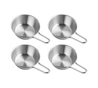 Lot de 4 tasses en acier inoxydable résistant à la chaleur pour le camping avec sac de rangement conçu pour les aventures en plein air de style Sierra